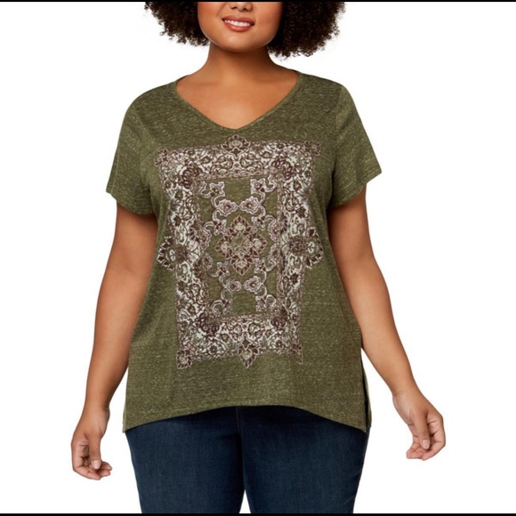 NWT Style & Co. Graphic Boho Motif Top - Picture 2 of 5